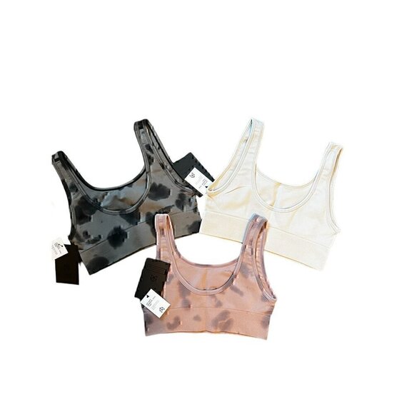 RAW GEAR 3 PIECE SPORT BRA BUNDLE, TIE DYE  BLACK, BURGENDY, GREY, SMALL - Picture 3 of 3